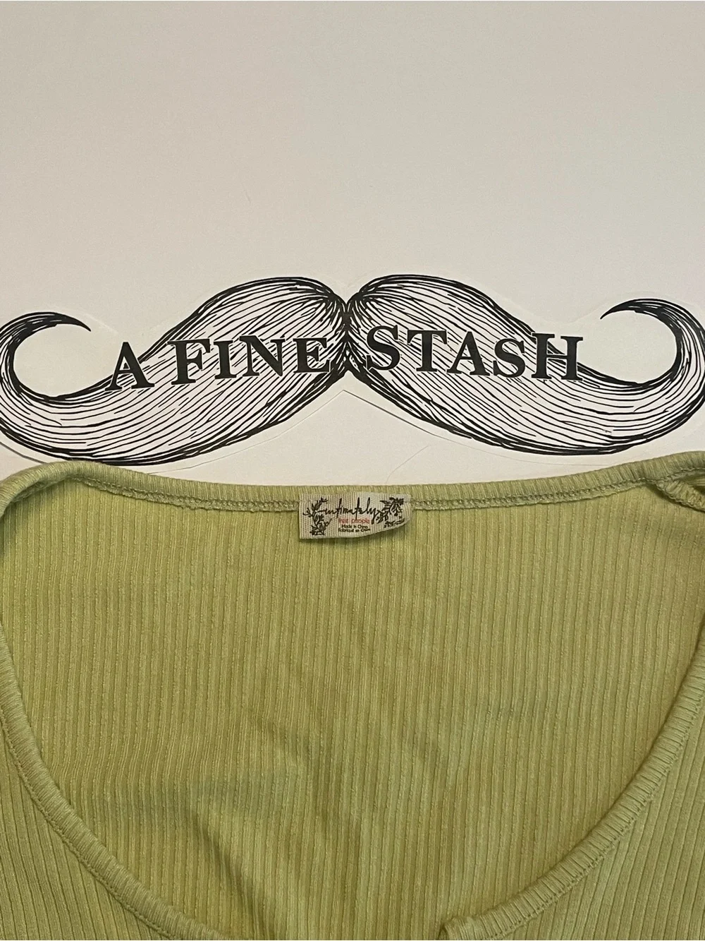 Intimately Free People Top Notch Tee Ribbed Ruched Drawstring Top Green Medium